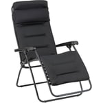 Lafuma Mobilier - Fauteuil Relax Jardin - Chaise Longue Matelassé Zéro Gravité - Rsx Clip - Aircomfort® - Noir Acier