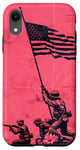 Coque pour iPhone XR Rose Pop Art Floral Iwo Jima Drapeau Américain Levage