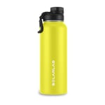 SOLARLAB Bouteille isotherme en acier inox - Gourde isotherme 1l - Sans BPA - Gourde d'eau convient aux boissons chaudes et froides, idéale pour l'école, le sport, le camping(Jaune,1200ML)