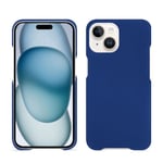 Coque cuir Apple iPhone 15 - Coque arrière - Bleu - Cuir lisse - Neuf