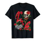 Love Rose Skeleton Flowers Bones Hearts Valentines T-Shirt