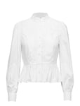 Double Pocket Peplum Blouse FRAME White