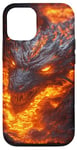 Coque pour iPhone 14 Dragon de feu en fusion sortant des profondeurs de lave ardente