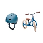 Trybike - 2 wheels Steel + Helmet Size XS - Vintage blue (Bundle)