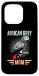 Coque pour iPhone 15 Pro Perroquet gris africain vintage Congo pour ornithologue