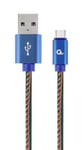 GEMBIRD USB TYPE-C CABLE (NYLON BRAID METAL PLUG IN DENIM - JEANS COLOR) 1M