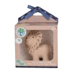 Tikiri- Hochet en Caoutchouc Naturel en Forme de Lion dans Une boîte Cadeau-Jouet de Bain pour bébés et Enfants à partir de 0 Mois, 8596012, 1 Unité (Lot de 1)