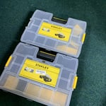 2x Stanley Sortmaster Pro Tool Organiser Screws Nails Storage-Case Box STA194745