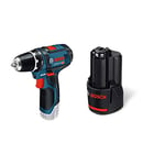 Bosch Professional Perceuse-Visseuse sans Fil GSR 12V-15 (12 V, Ø de vissage Maxi. : 7mm, Couple Max. : 30 Nm) & Batterie Lithium-ION GBA 12 Volt. 2,0 Ah, Noir