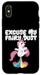 Coque pour iPhone X/XS Excuse My Fairy Dust Funny Unicorn Rainbow Peter