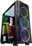 Boitier PC Gamer Diamond - ARGB Moyenne Tour ATX et ITX - Façade Diamant Plexiglas et Paroi Latérale en Verre Trempé - 4 Ventilateurs 3 pins 5 Volts LED RGB Adressable 120 mm - MB Sync