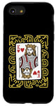 iPhone SE (2020) / 7 / 8 King Of Hearts Doodle - Vintage Graphic Card Game Lover Case