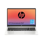 HP Chromebook 15.6" | Intel Pentium Silver N6000 Processor | 4 GB RAM | 128 GB eMMC | Intel UHD Graphics | FHD Display | Up to 10hrs battery | Chrome OS | Dual Speakers| Mineral Silver | 15a-na0003sa