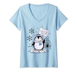 Womens Is It Winter Break Yet? Penguin Funny Christmas Vacation V-Neck T-Shirt