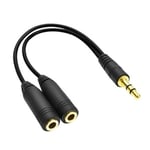 Adaptateur audio port jack mâle 3.5 mm vers double prise jack femelle 3.5 mm - n