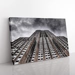 Big Box Art The Empire State Building Vol.1 Painting Canvas Wall Art Print Ready to Hang Picture, 76 x 50 cm (30 x 20 Inch), Grey, Black, Grey