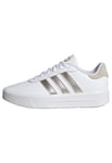 adidas Femme Court Platform Shoes, Cloud White/Champagne Met/Aluminium, 37 1/3