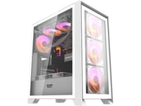 Datamaskindeksel Darkflash Drx70 Glass + 4 Rgb-Vifter (Hvit)