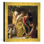 Kunst für Alle 'Image encadrée par Jan Vermeer Van Delft Diana avec Ses compagnes, d'art dans Le Cadre de Photos, 30 x 30 cm Fait Main de qualité, Or Raya