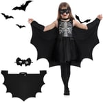 Aomig Cape de Chauve-Souris avec Capuche pour Costume Enfant, Déguisement de Chauve-Souris Vampire, Ailes de Chauve-Souris Cape avec Masque en Dentelle Parfait pour le Cosplay de Carnaval D'halloween