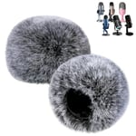 zealsound Furry Windscreen pour Microphone Blue Yeti, Housse en Mousse avec Pare-Brise en Fourrure K66/Yeti/Yeti X/Blue Yeti Pro/AM8/HyperX SoloCast et d'autres micros (2PCS-Noir).