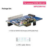 1X(MPS2280 PoE for Raspberry Pi5 PoE PCIE to NVME SSD HAT Support8108