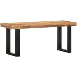 Banc 110 cm Banc de jardin Banc de table de séjour Bois de manguier brut massif et acier 61087