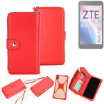 2in1 cover wallet + bumper for ZTE Blade A35 Lite Phone protective Case red