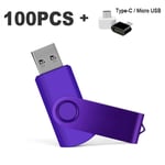 Clé USB 100,4 Go,8 Go,16 Go,32 Go,64 Go,2.0 pcs/lot,lecteur flash au pouce,cadeau gratuit - Type Purple-128MB #B