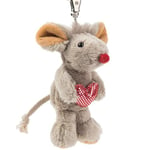 Schaffer 0234 porte-clés peluche souris avec coeur, Gris