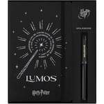 Moleskine Ltd. Ed. Harry Potter Themed Bundle: Large Ruled Lumos Notebook & Kaweco Roller Pen