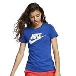 Nike W NSW Tee Essntl Icon Futura T- T-shirt Femme - Bleu ( Bleu (indigo force) ) - XL