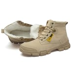 SHOULIEER Hiver Militaire Bottes décontractées Hommes Chaussures de randonnée en Plein air Force spéciale désert Bottes de Combat Tactiques Beige Fue 38