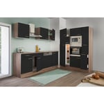 Cuisine Kitchenette bloc vide Chêne York Noir Oliver 370 cm Respekta