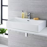 Vasque à poser rectangulaire – 75 cm x 42 cm - Sandford & Mitigeur lavabo – Wick