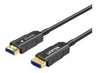 Unitek - High Speed - Hdmi-Kabel - Hdmi Hann Til Hdmi Hann - 50 M - Skjermet Hybrid Kobber/Fiber-Optikk - Svart - Active Optical Cable (Aoc), Up To 18 Gbps Data Transfer Rate, 4K 60Hz Støtte