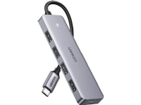 Ugreen splitter HUB USB typ C - 4x USB 3.2 Gen 1 med USB-C strömförsörjningsport grå (CM219 70336)