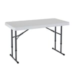 Lifetime Table Pliable Durable à Hauteur Ajustable 4ft | 1.22m Blanc