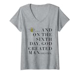 Womens On the sixth day, God created Manchester Bee T-Shirt UK V-Neck T-Shirt