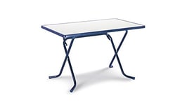 BEST 26521120 Primo Table Pliante carrée à Pieds en Ciseaux Bleu 110 x 70 cm