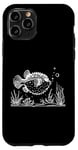 Coque pour iPhone 11 Pro Line Art Poisson et ichtyologiste Amazon Puffer