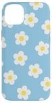 iPhone 14 Plus Light Blue Flower Daisy Leaf Cute Floral Pastel Pattern Case