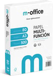 Pack de feuilles A3 80 g,pack de 500 feuilles,papier multifonction pour imprimante jet d'encre et laser,feuilles A3 297 x 420 mm,idéales pour le bureau et la maison.m-office (500 feuilles)