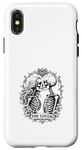 Coque pour iPhone X/XS The Lovers Vintage Dark Romantic Gothic Squelette Couple