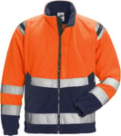 Fristads Høy synlighet vindtett fleecejakke cl 3 4041 FE Hi-Vis Oransje / Marineblå 3XL