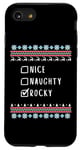 iPhone SE (2020) / 7 / 8 Nice, Naughty, Rocky Christmas Ugly Sweater Style Case