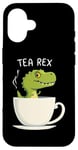 Coque pour iPhone 16 Tea Rex T-Rex Jeu de mots dinosaure pour amateur de thé