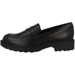 Clarks Women's Orinoco2 Penny Loafer, Black Leather, 4 UK