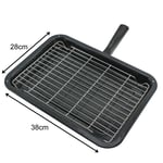 Small Single Handle Enamelled Grill Pan & Rack For Zanussi Oven Cooker