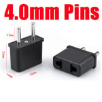 Adaptateur de prise d'alimentation universel Mini CN UK EU vers AU US,convertisseur de prise de voyage américain et européen,Russie et Corée,prise Snap10A,4.0mm,4 - Type Black EU 4.0MM 6A-Mini plug